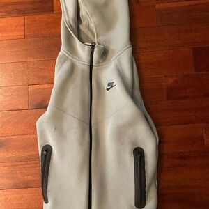 Nike Gray Hooded Vest with Black Accents